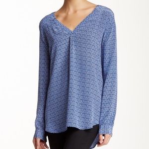 Joie Daryn Blue Geometric Print Silk Tunic